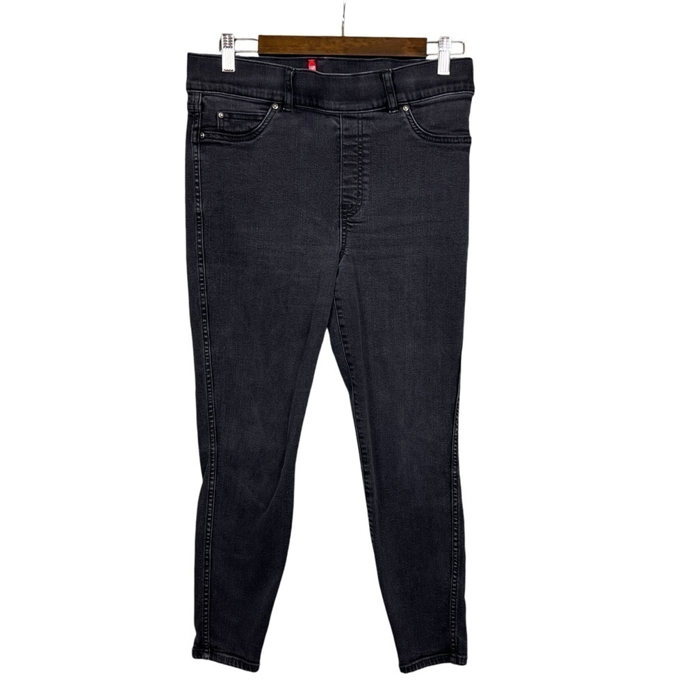Spanx Womens Large Ankle Skinny Jeans Faded Black Stretch